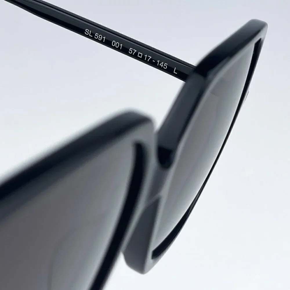 SALE! NEW Saint Laurent SL591 001 Black Square Oversized Women Sunglasses